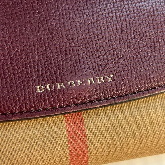 Burberry Porter Continental Burgundy Leather and Canvas Wallet - Picture 3 of 14